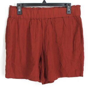 Alexander Jordan Linen Blend Shorts Womens Size M Rust Pull On Waist